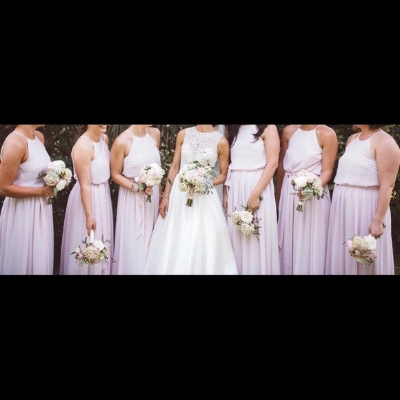 BHLD Donna Morgan Alana Dress Palest Pink Wedding - Picture 3 of 13